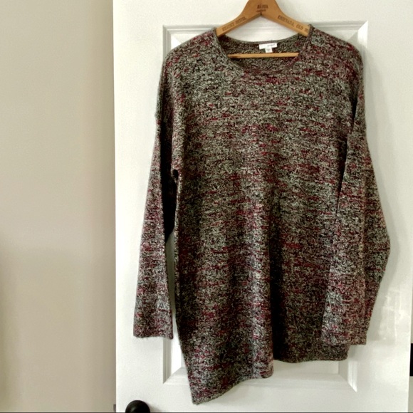 J Jill Heather Asymetrical Hem Cashmere Blend Tunic Sweater XL w MEASUREMENTS - Picture 3 of 12